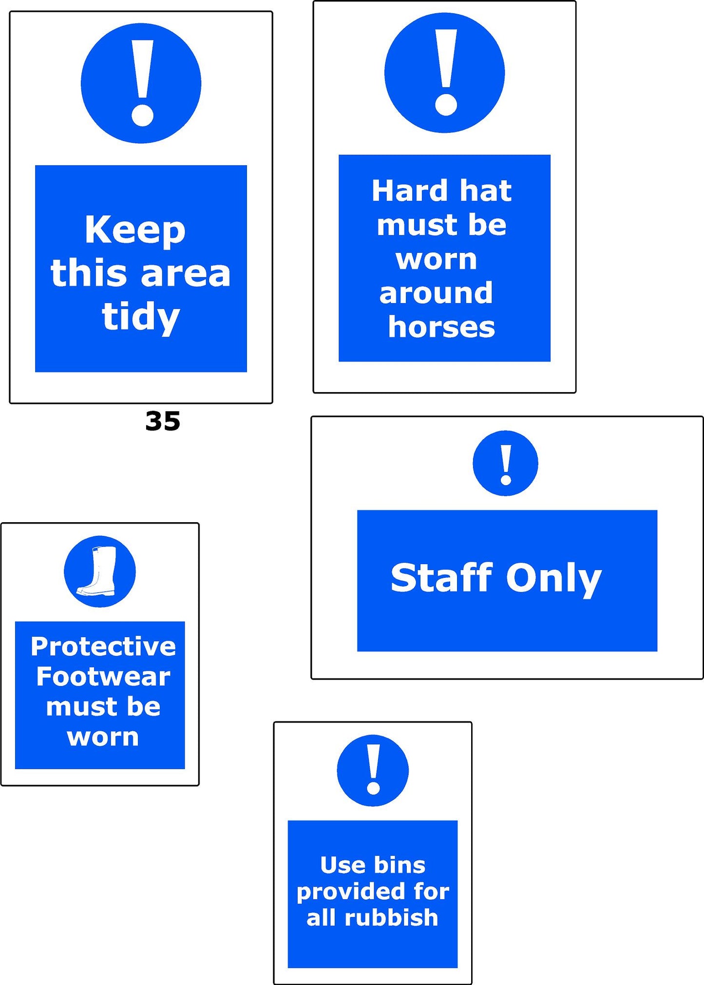 Racing Yard pack of 41 Self-Adhesive Vinyl Safety Signs