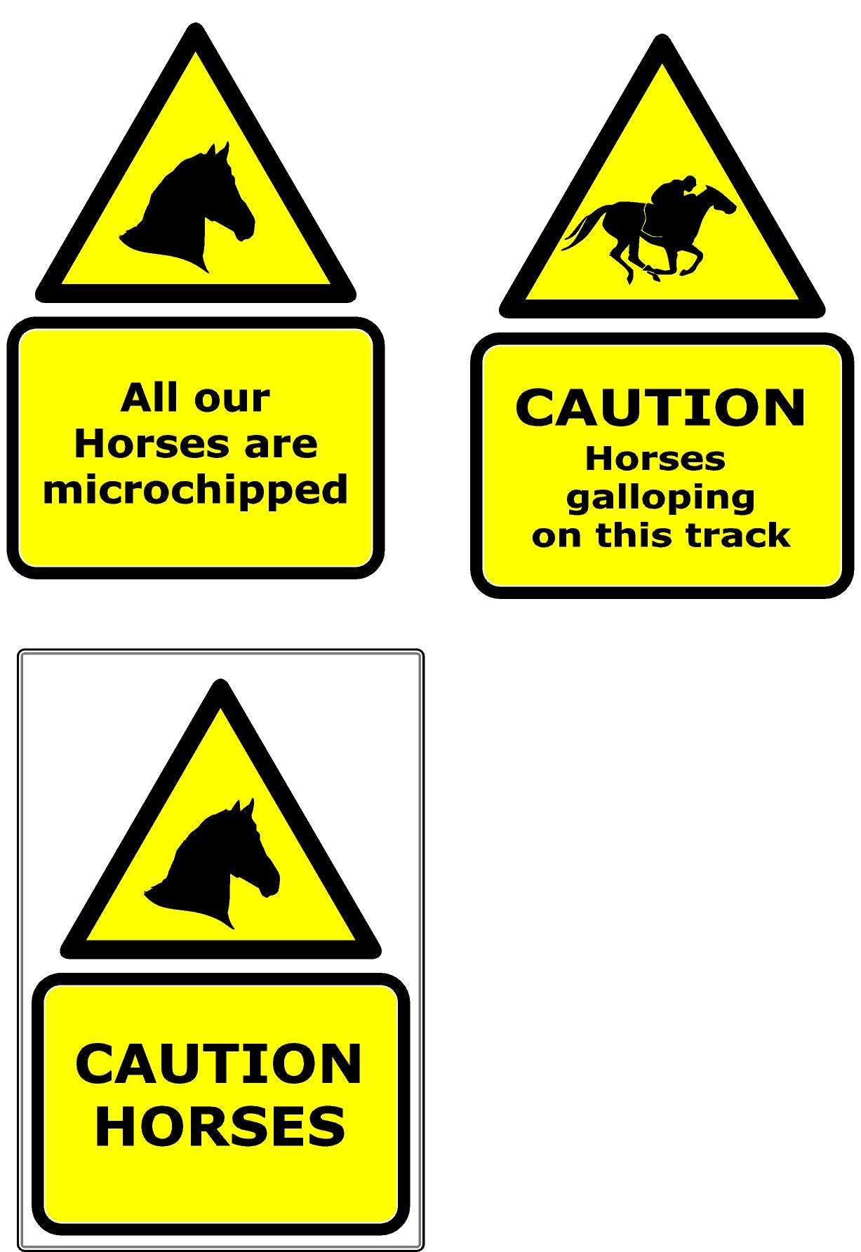 Racing Yard pack of 41 Self-Adhesive Vinyl Safety Signs