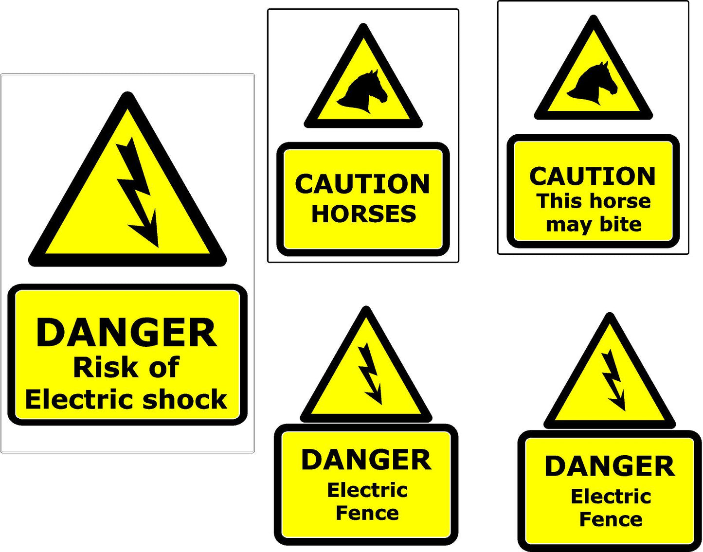 Racing Yard pack of 41 Self-Adhesive Vinyl Safety Signs