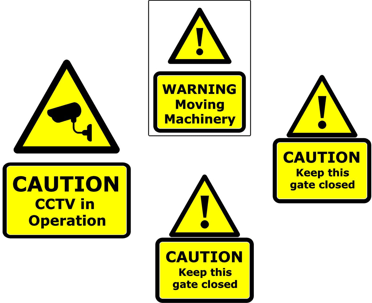 Racing Yard pack of 41 Self-Adhesive Vinyl Safety Signs