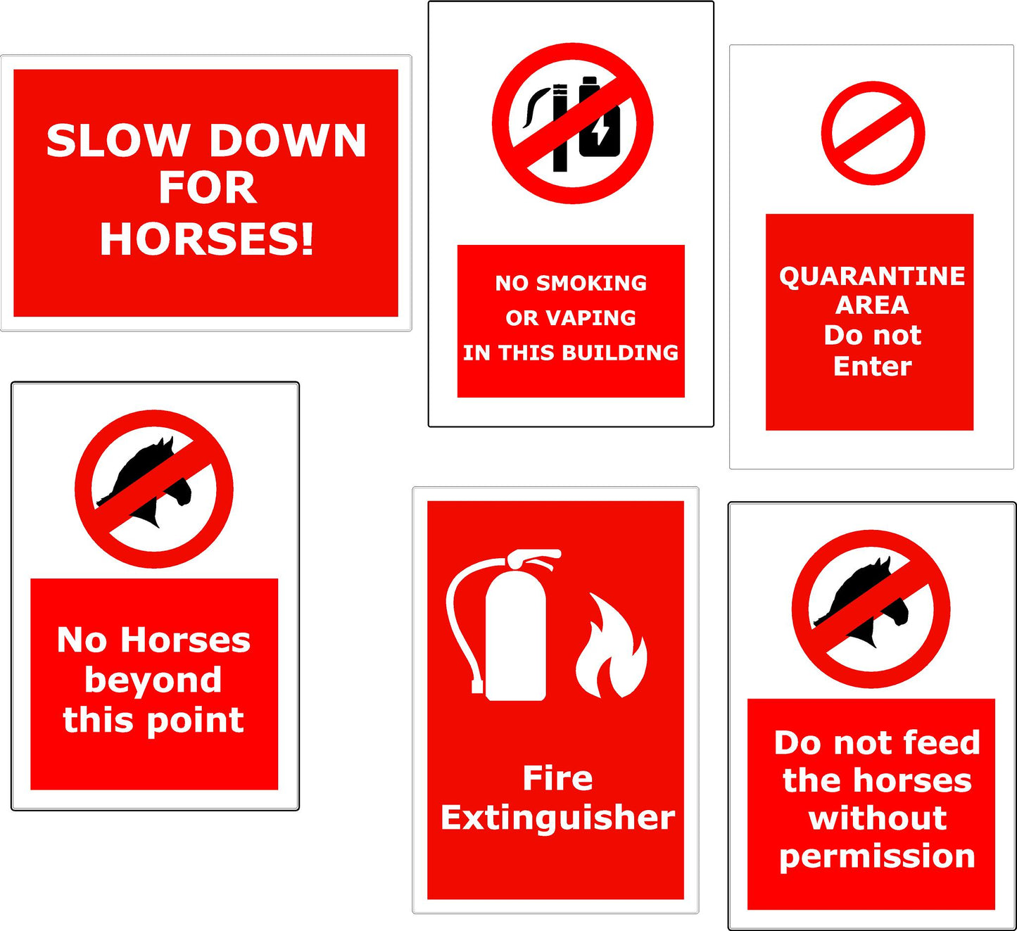 Racing Yard pack of 41 Self-Adhesive Vinyl Safety Signs