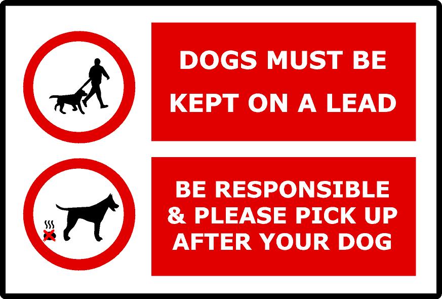 Keep dogs on lead clean up after your dog