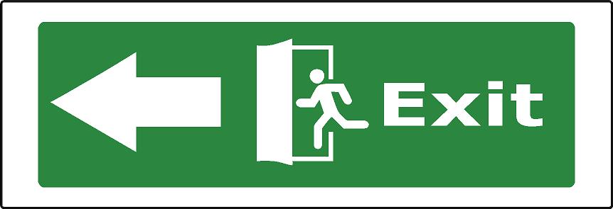 Exit sign left arrow
