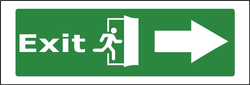 Exit sign right arrow