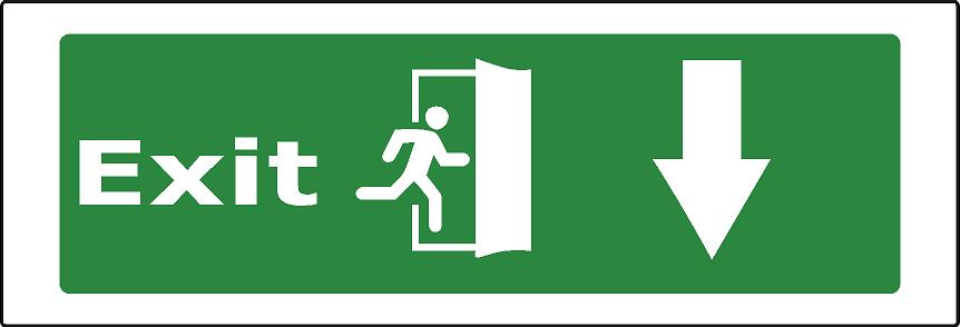 Exit sign downward arrow Self-adhesive vinyl sign