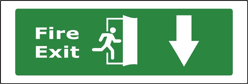 Fire Exit Downwards arrow