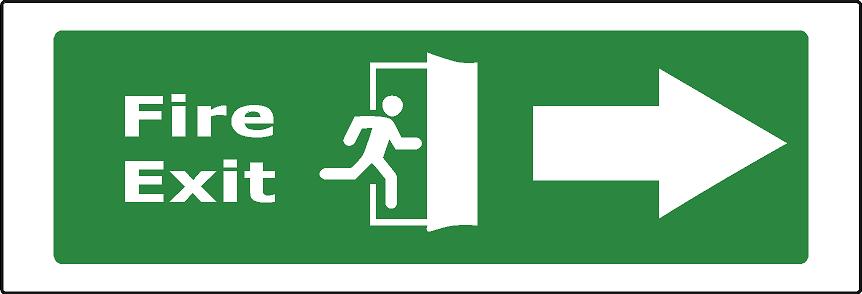 Fire Exit right arrow Self-adhesive vinyl sign