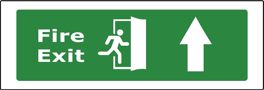 Fire Exit upward arrow Self-adhesive vinyl sign