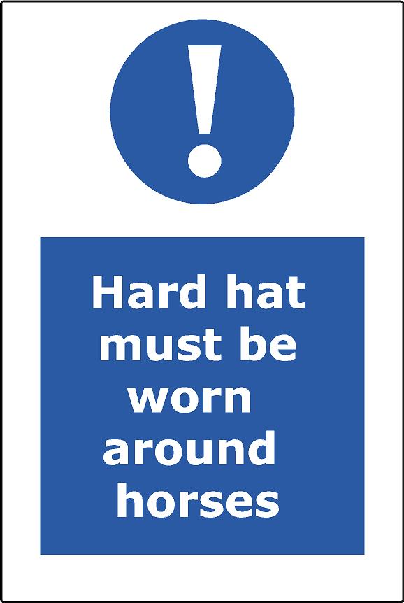 Hard Hat must be worn around horses