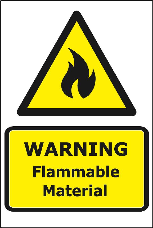 Warning Flammable Material