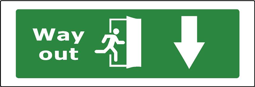 Way Out Downwards arrow