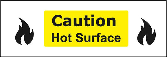 Caution Hot Surface flame Self-Adhesive Vinyl Sign