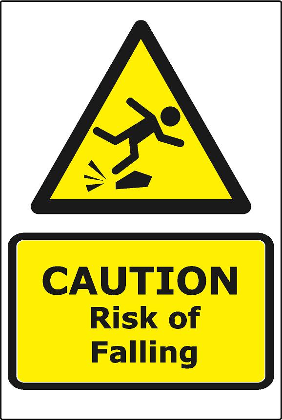 Full Risk Signage Caution Risk of Falling – Bespoke Signage Solutions Ltd