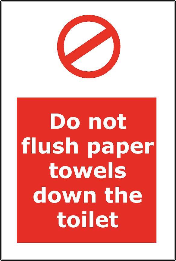 Do not flush paper towels down the toilet