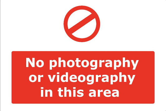 No photography or videography in this area