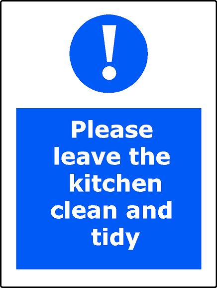 Please leave the kitchen clean and tidy