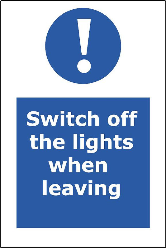 Switch off the lights when leaving